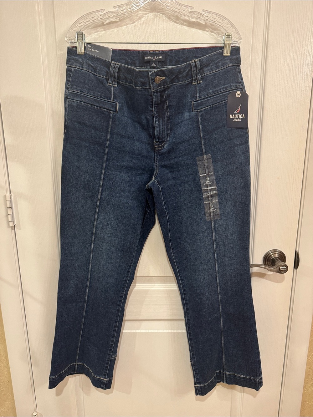 Nautica Women’s Dark Blue Cropped Straight-Leg Jeans